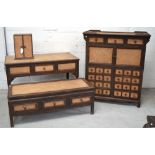 A suite of Thai colonial furniture comprising multi-drawer cabinet, width 108cm,