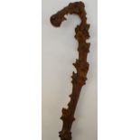 A Briarwood gnarled Folk Art walking stick, length 93cm.