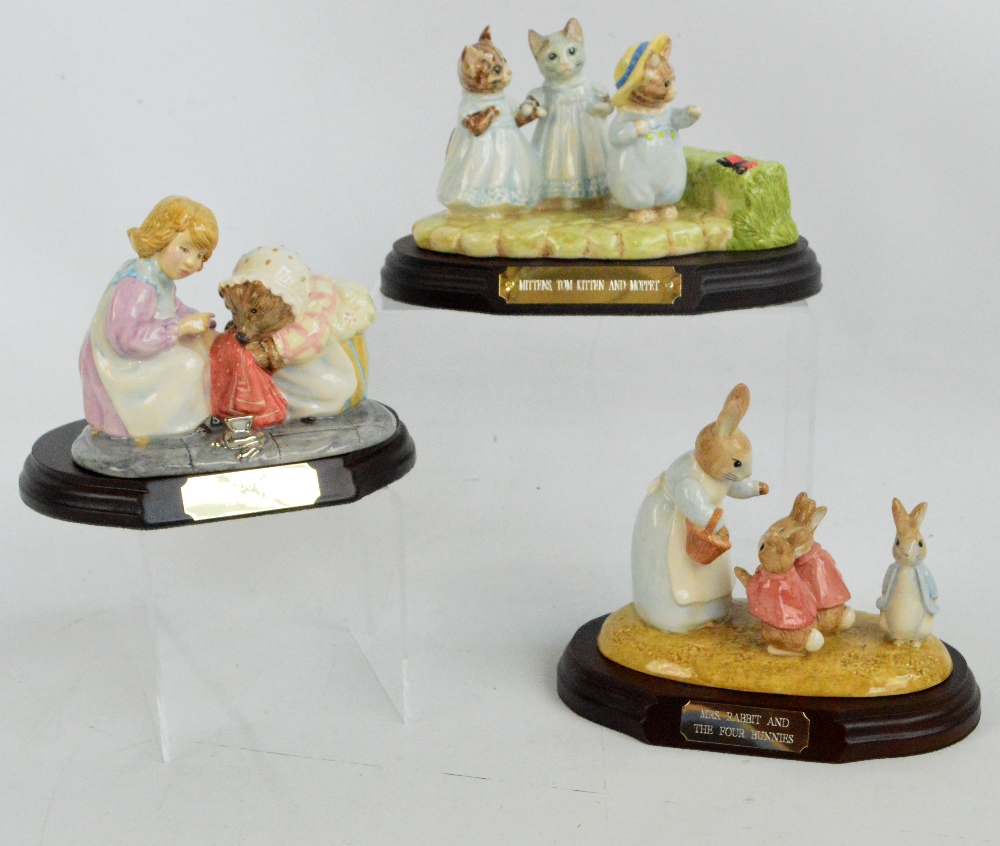 Three Beswick Beatrix Potter figure groups; P3672 "Mrs Rabbit and the Four Bunnies", no.