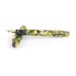 A Conklin fountain pen in moss agate green marbled body and with Nichroma iridium point nib,