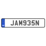 JAM 935N. Ann Weller's private number plate sold on retention.