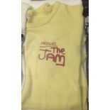 An original T-Shirt, Farewell The Jam, printed in red on a yellow ground.