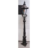 A black cast iron street lamp, height 190cm.