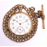 Waltham; an 1896 open face pocket watch, stem wind and stem set fifteen jewel movement,