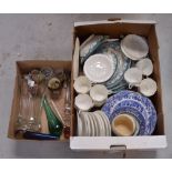 A quantity of decorative ceramics and glassware to include a part Royal Crown Derby tea service,