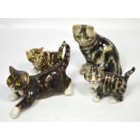 Four Winstanley pottery models of cats, largest 20cm (4).