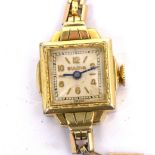 Bulova; a ladies' 1940s cocktail watch, gold filled case, seventeen jewel movement,