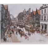 After Margaret Chapman; a limited edition print depicting an Edwardian street scene,