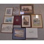 A quantity of paintings and prints to include original artworks by Martin Tollitt,