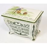 A Royal Doulton biscuit box and cover for Huntley & Palmers of commode form,