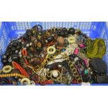 A quantity of costume jewellery, mainly necklaces to include bead, wooden and ceramic necklaces.