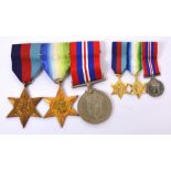 Three WWII medals; the 1939-45 star, the Atlantic star and the 1939-45 War medal,