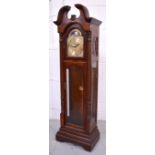 A reproduction mahogany cased longcase clock, the moon dial set with gilt Arabic numerals,