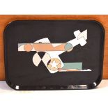 An Art Deco stylised Machine Age transportation themed Micarta tray entitled 'Air,