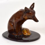 A Royal Doulton HN1471(?) fox, unmarked possibly the cover for a tobacco jar, approx height 11cm.