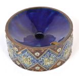 Rosina Brown (1879-1901) for Doulton Lambeth; a stoneware spittoon of circular form,