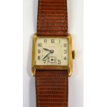 Dunhill; a gentleman's vintage 9ct gold cased wristwatch,