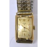 Elgin; a 1940s gentleman's tank style wristwatch,