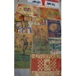 A quantity of vintage Liverpool FC and related pennants, flags and posters.