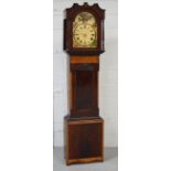 A flame mahogany and bird's eye maple cased longcase clock, the dial set with Roman numerals,