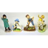 Four Royal Worcester figures, 'Saturday's Child Works Hard for a Living', 'February' modelled by F.