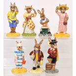 Seven Royal Doulton 'Bunnykins' Figures DB84 'Fisherman Bunnykins',