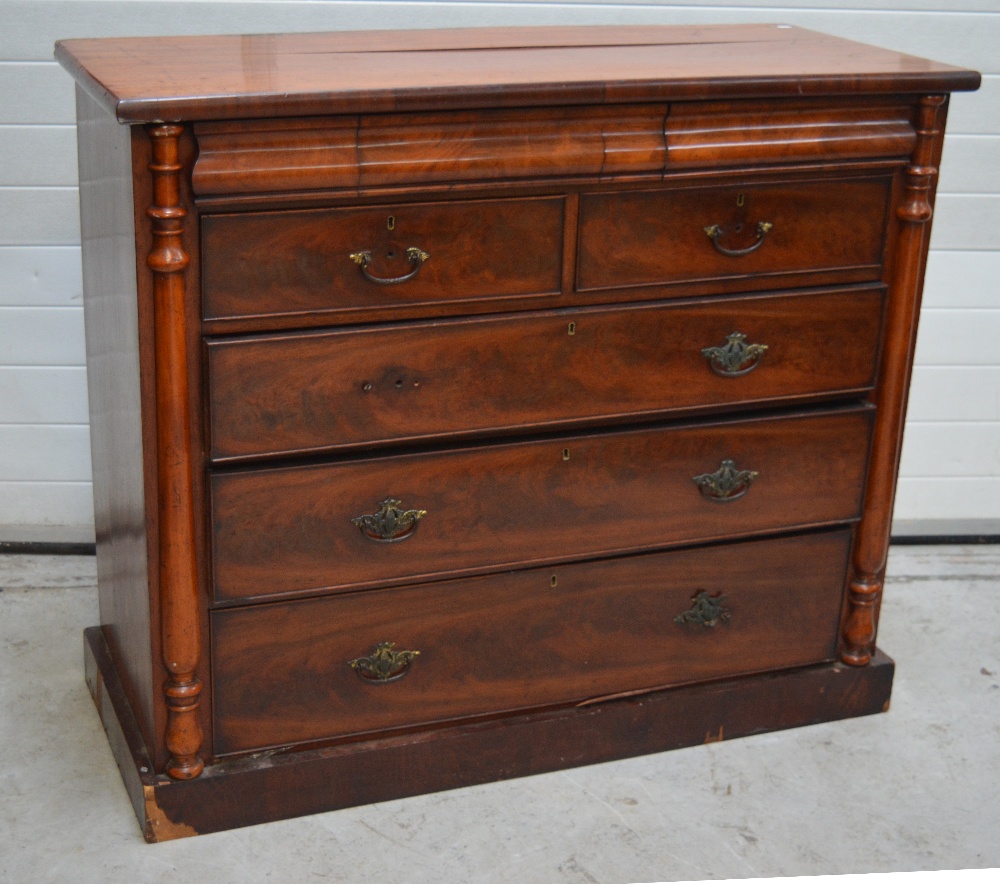 A Victorian mahogany chest of drawers,