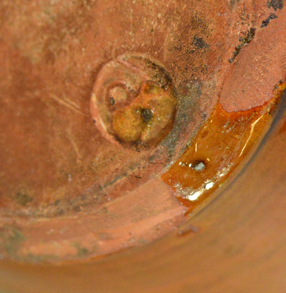 Winchcombe Pottery: an early slipware vase with three lug handles covered in a rich treacle yellow - Image 4 of 8