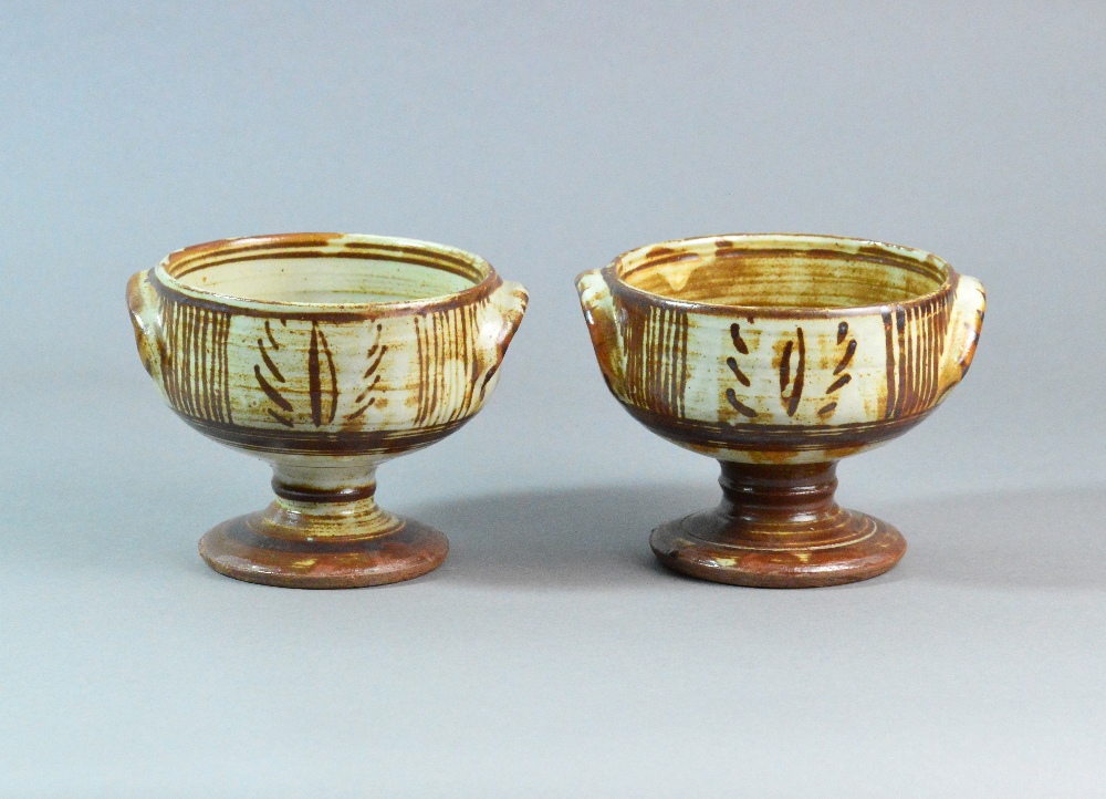 MICHAEL CARDEW (1901-1983) for Wenford Bridge Pottery; a pair of stoneware chalices, - Image 3 of 5