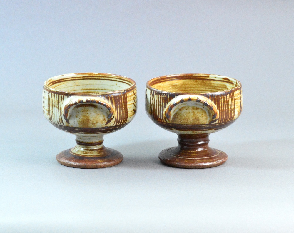 MICHAEL CARDEW (1901-1983) for Wenford Bridge Pottery; a pair of stoneware chalices, - Image 2 of 5