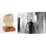 JOHN W MILLS (born 1933); a cast Silicon aluminium bust of William Blake,