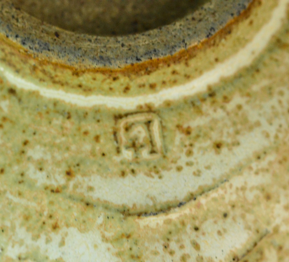 Lowerdown Pottery; a fluted stoneware cup and saucer, impressed L+ mark, cup height 6.5cm. - Image 3 of 3