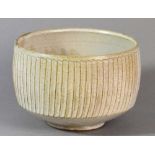 DAVID LEACH (1911-2005) for Lowerdown Pottery; a large fluted stoneware bowl, impressed DL mark,