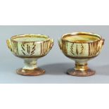 MICHAEL CARDEW (1901-1983) for Wenford Bridge Pottery; a near pair of stoneware chalices,