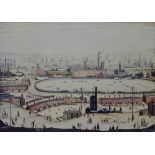 LAURENCE STEPHEN LOWRY (1887-1976); a signed limited edition coloured print 'The Pond',