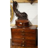 A 19th century mahogany miniature five-drawer chest of drawers, height 37cm, width 47cm,