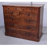 A Victorian mahogany eight-drawer chest of drawers, three-over-two-over-three,