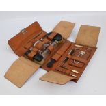 A Finnigans Ltd of Manchester leather gentleman's travelling toilet set with fitted interior