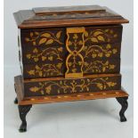 A 19th century Irish Killarney Arbutus inlaid table cabinet/trinket box,