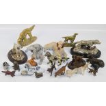 A large quantity of various dog ornaments including a Royal Copenhagen example,