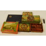 A collection of cigarette and tobacco tins including Players Navy Cut Cigarettes,