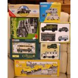 A boxed Corgi Classics Wimpey Scammell Constructor (x2) and twenty four wheel girder trailer set,