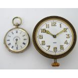 A small Continental silver pocket watch,