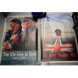 Seven various reproduced WWII propaganda pictorial posters, each approx 80 x 50cm (7).