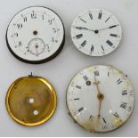 Three various pocket watch movements/part cases for use in watch repairs.