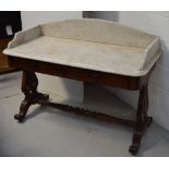 A Victorian mahogany marble top wash stand,