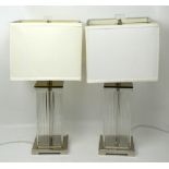 A pair of contemporary table lamps,