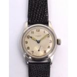 Universal Genéve; a 1940s gentlemen's military style watch, all stainless steel screw-back case,