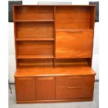 A retro G-Plan style teak dresser/bookcase, width 135cm.