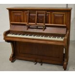 A Hicks & Son of London upright piano,